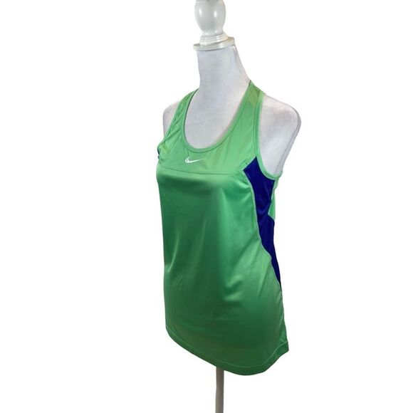 Ladies‎ Nike Dri-Fit Green and Blue Racer Back Tank Top Size Medium - Picture 1 of 11